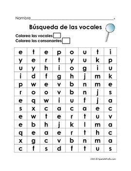 Busqueda de las vocales en español- Gratis (Free Vowel Letter Search in ...