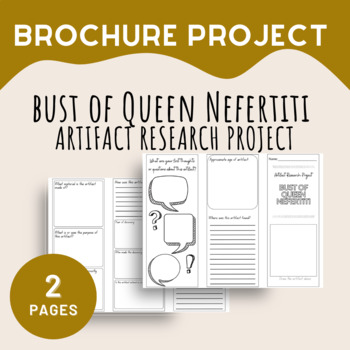 Preview of Bust of Queen Nefertiti Ancient Artifact Research Brochure, PDF, 2 Pages