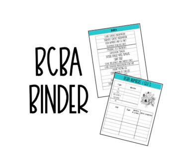 Preview of Busy BCBA Binder/Organizer