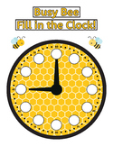 Busy Bee - Fill in the Clock Worksheet - First and Second Grade
