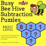 Busy Bee Hive Subtraction Strategy Puzzles Beginner 1st & 