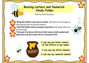 Preview of Busy Bee Letters and Numerals Fluency Practice