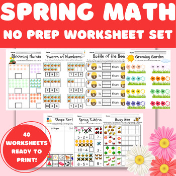 Preview of Busy Bee Math Pack l PRINTER READY, NO PREP!