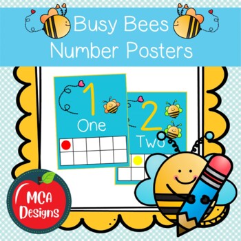Preview of Busy Bees Number Posters