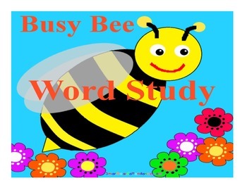Preview of Word Study, Busy Bee Activity