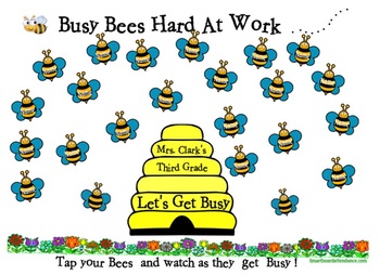 Preview of Busy Bees Animated Smartboard Attendance File