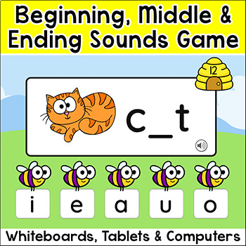 cvc words game for beginning sounds middle ending sounds word work