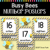 Classroom Decor Busy Bees Classroom Number Posters 0-20