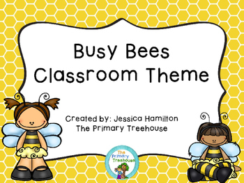 Preview of Busy Bees Classroom Theme Decor - EDITABLE!