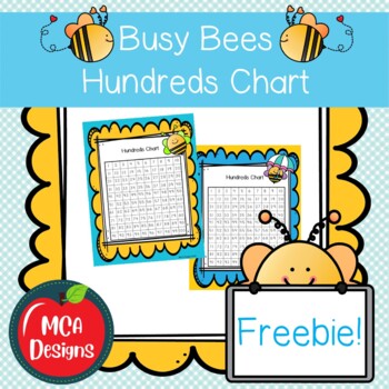 Preview of Busy Bees Hundreds Chart