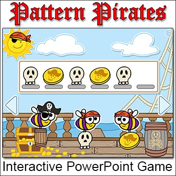 Preview of Patterns Game - Pirate Theme No Prep Math Activity - PowerPoint Format