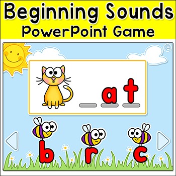 Preview of Beginning Sounds Game - CVC Words Phonics Game for Smartboards & all Whiteboards