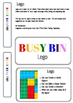 Preview of Busy Bin Lego Label
