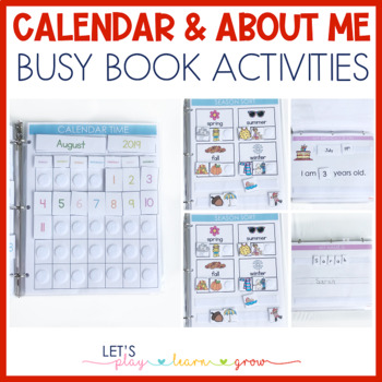 Preview of Busy Binder: All About Me + Calendar Activities Busy Book