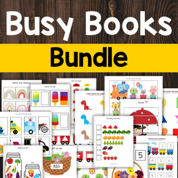 Preview of Busy Binder and Busy Book Activity Bundle for Toddler, Preschool & Kindergarten