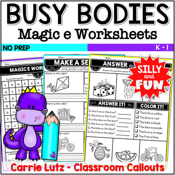 Preview of Magic e Worksheets | CVCe Practice