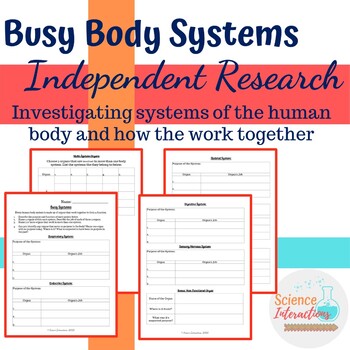 Preview of Human Body Systems Research: Science and Health Activity Distance Learning