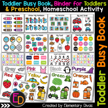 Preview of Busy Book an Interactive Learning Binder for Toddler/PreK 