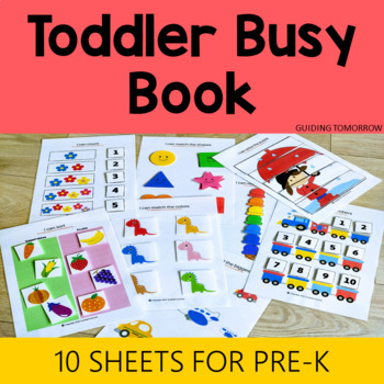 Toddler Learning Binder and Busy Binder with 10 interactive toddler ...
