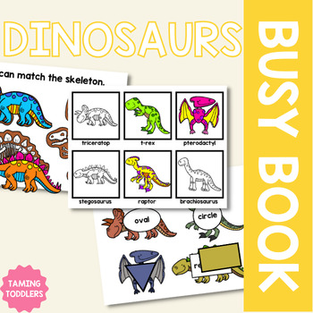 Preview of Busy Book for Toddlers & Preschool | Dinosaurs Busy Book