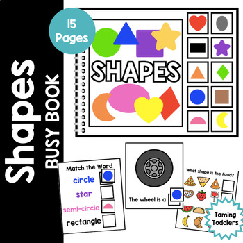 Preview of Busy Book for Toddlers & Preschool | Learning Shapes | Shape Matching