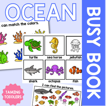 Preview of Busy Book for Toddlers & Preschool | Ocean Busy Book