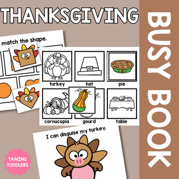 Preview of Busy Book for Toddlers & Preschool | Thanksgiving Busy Book