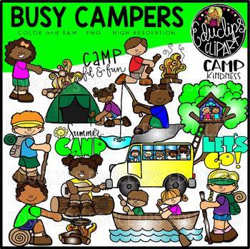 Preview of Busy Campers Clip Art Set {Educlips Clipart}