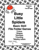 Busy Little Spiders Basic Skill File Folder Games