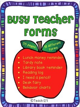 Preview of Classroom Management Reminders Charts Notes Forms