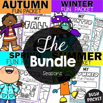 Preview of Busy Work Packets 1st 2nd Grade Fall Winter Spring Summer Worksheets Activities