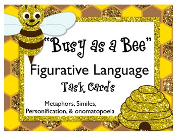 Preview of Busy as a Bee Figurative Language Task Cards
