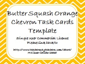 Preview of Butter Squash Orange Chevron Task Card/Scoot Card Templates