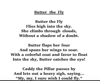 Butter The Fly Poem-Original and Live In Letters Tier 3 by Live In Letters