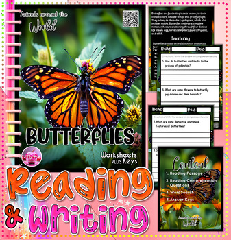 Preview of Butterflies | Animals | Reading Comprehension Plus Answers