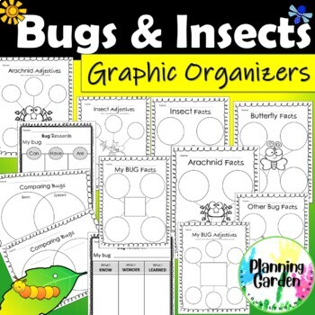 Preview of Butterflies, Bugs and Insects Graphic Organizers {Insect, spring, writing}