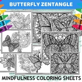 Butterflies Coloring Pages ,Zentangle Spring Activity