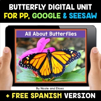 Preview of Butterfly Life Cycle Activities for Google and Seesaw + FREE Spanish