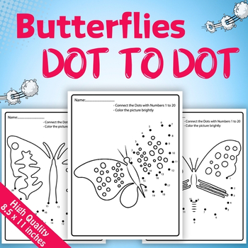 Preview of Butterflies Dot to Dot 1-20