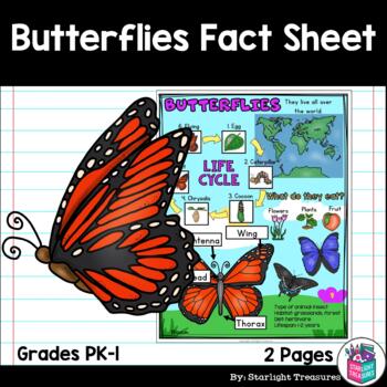 Preview of Butterflies Fact Sheet for Early Readers - Animal Study