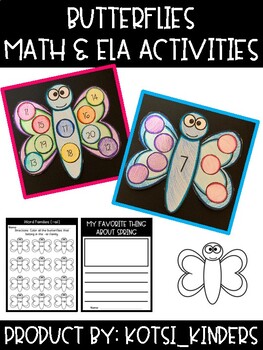 Preview of Butterflies: Math & ELA Activities
