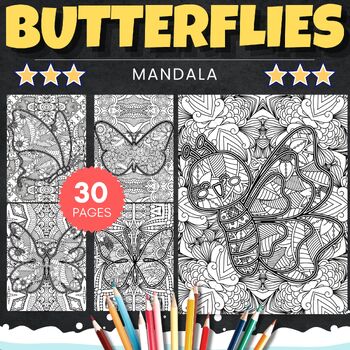 Preview of Printable Spring Butterflies Coloring Pages - Spring Insects Coloring Sheets