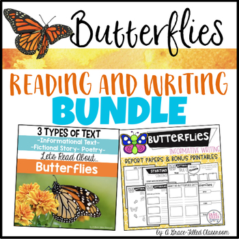 Preview of Butterflies: Reading and Writing Bundle {2nd and 3rd Grade}