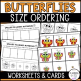 Butterflies Size Ordering Bugs | Order by Size | Cut and Glue