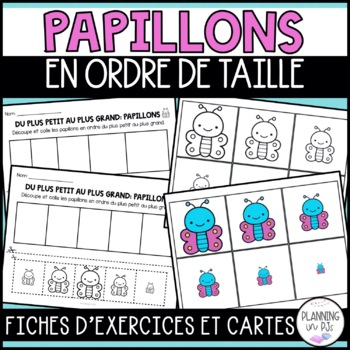 Preview of FRENCH Butterflies Size Ordering for Spring | Les papillons en ordre de taille
