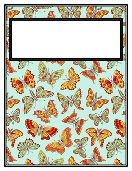 Preview of Butterflies, Spring Binder Cover and Spines, Back to School