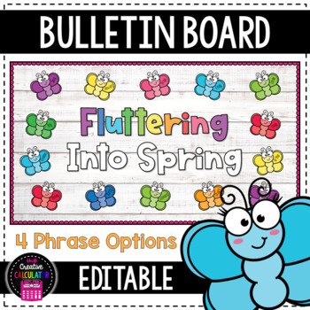 Preview of Butterflies Spring Bulletin Board - [EDITABLE]