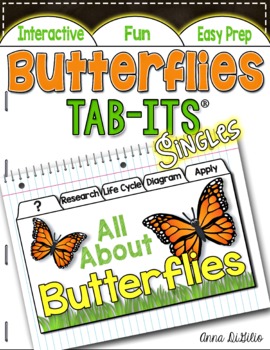 Preview of Butterflies Tab-Its® | Distance Learning