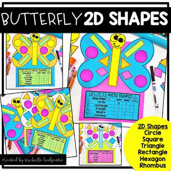 Preview of Butterfly 2D Shapes Spring Craft Activities