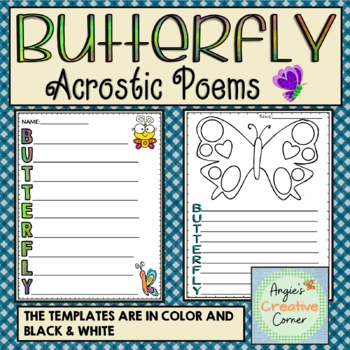 Preview of Butterfly Acrostic Poems